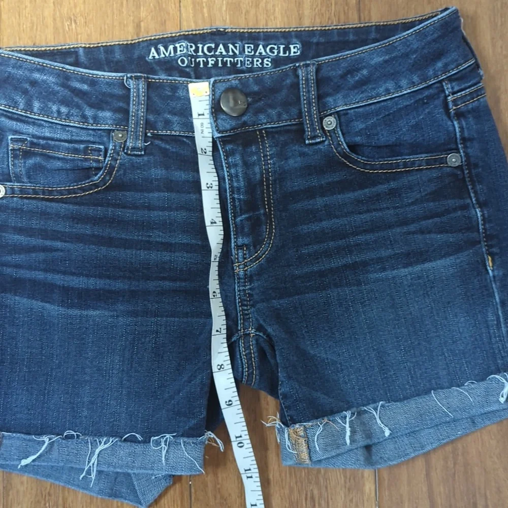 AEO Super Stretch Denim Midi Shorts